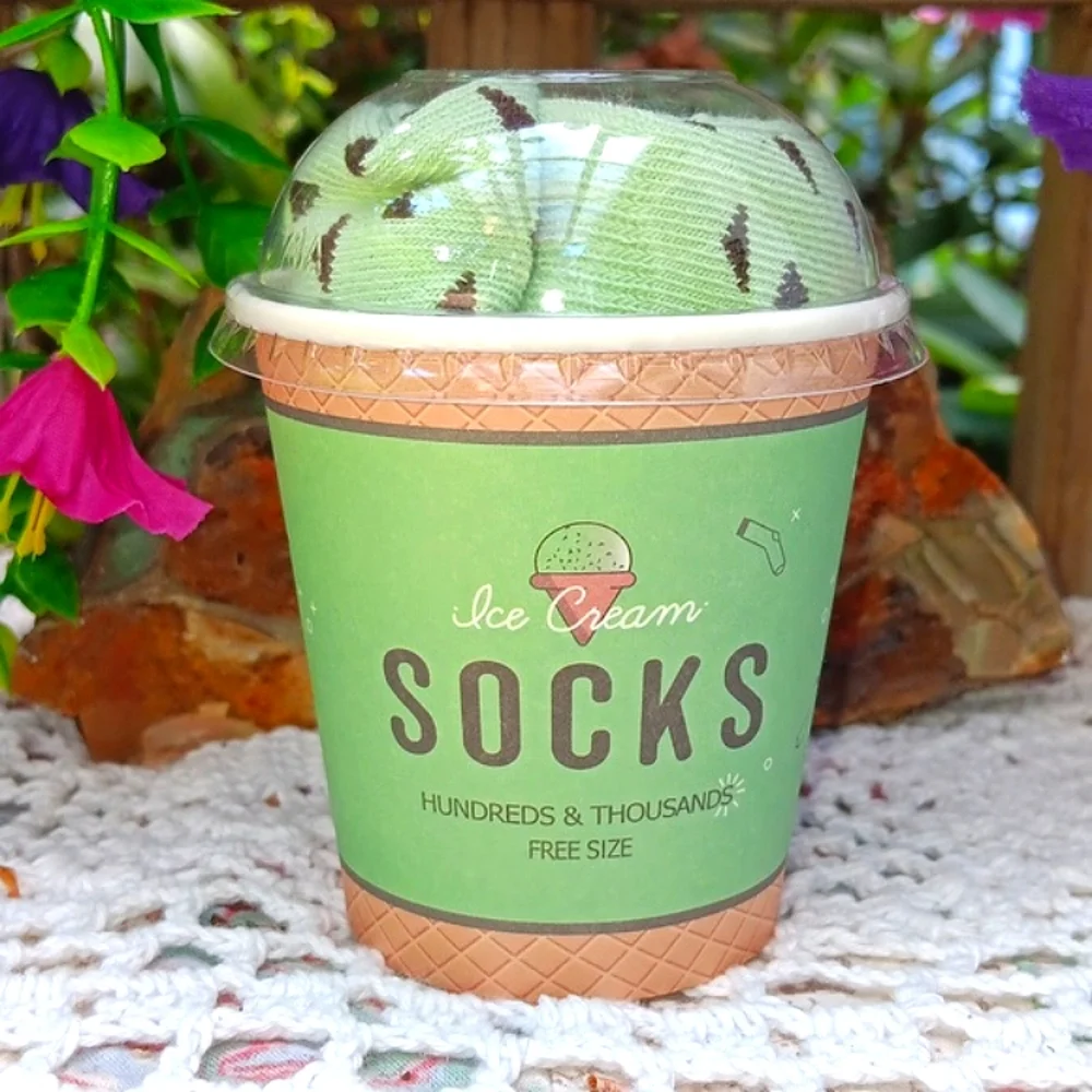 🆕️MINT CHOCOLATE CHIP ICE CREAM CREW SOCKS 1 PAIR IN 